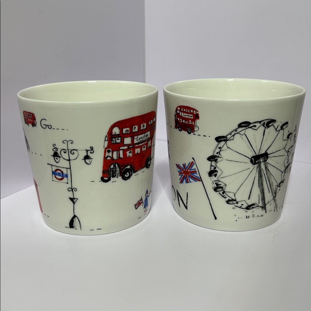 Rose of England London Themed Bone China Mugs set of 2 - Picture 3 of 6